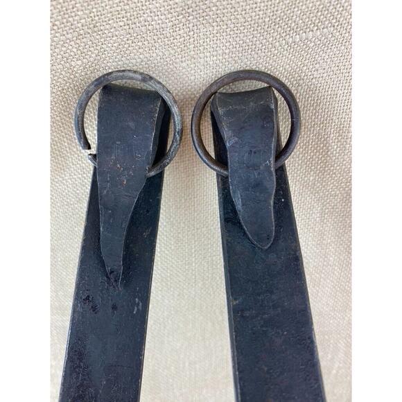 Set of 2 Copper Sauce Pots Ladles with Long Forged Iron Handles - Picture 7 of 9